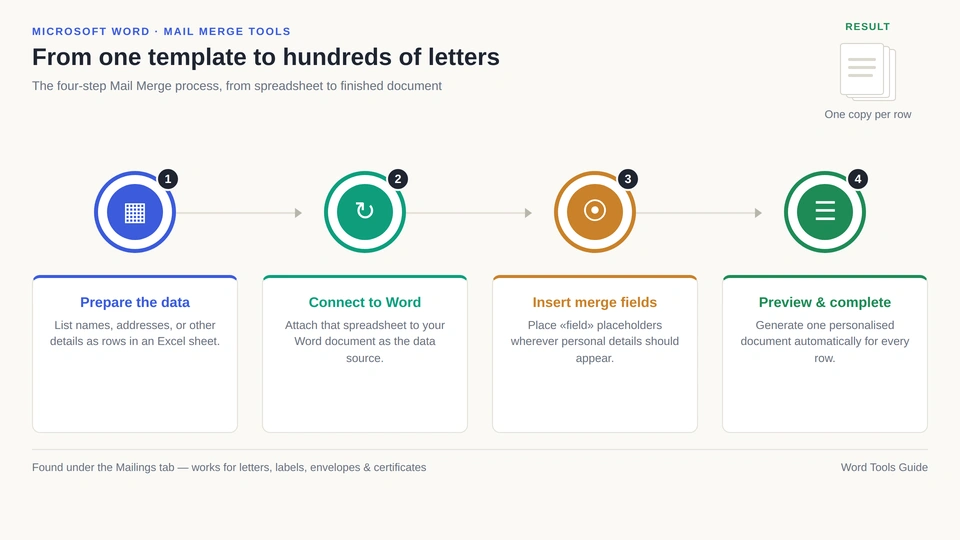 four-step-mail-merge-process-flow